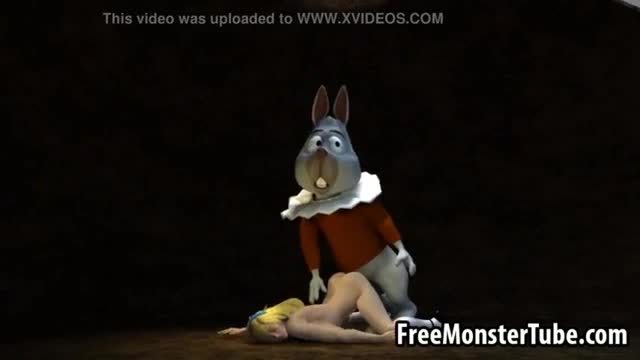 3d alice in wonderland gets fucked by the rabbit